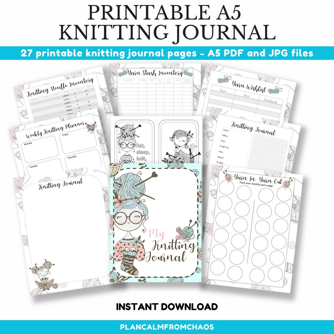 Printable A5 Knitting Journal: Project Planner (digital Download) - Etsy