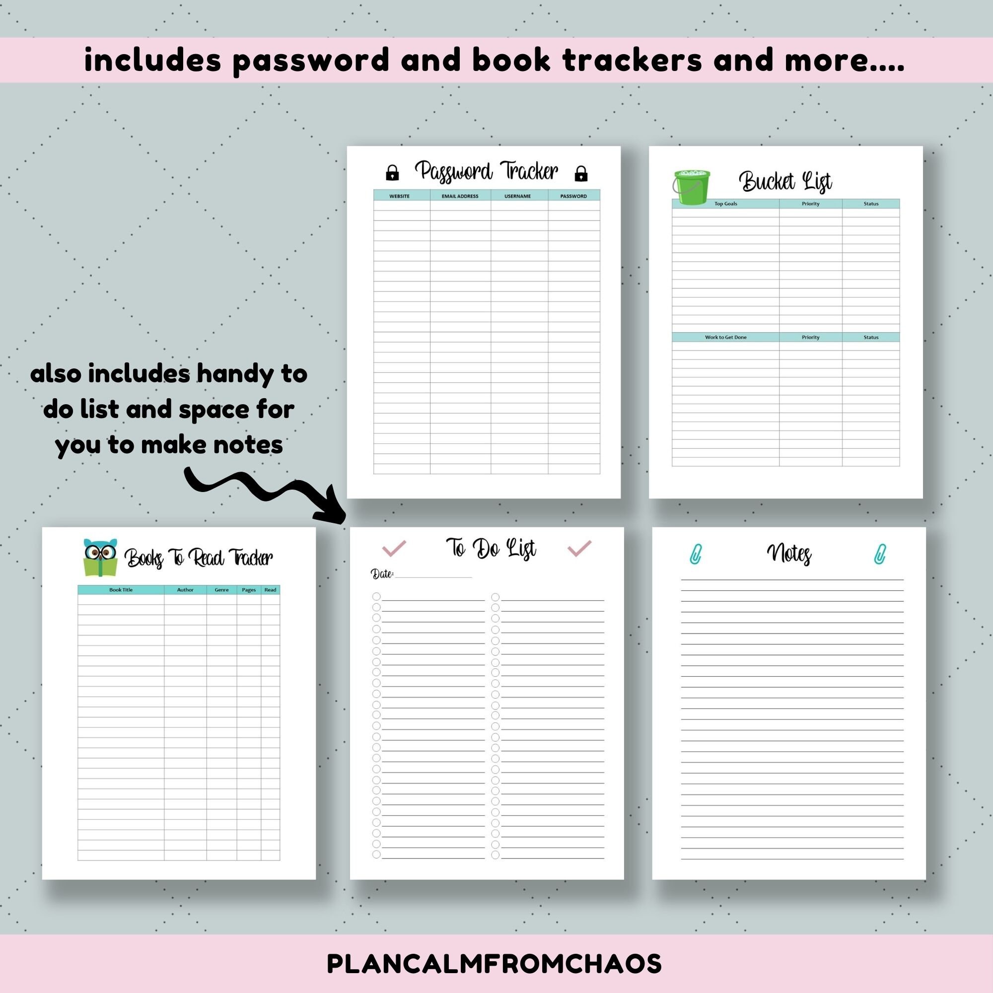 Printable Home Management Bundle, DIGITAL DOWNLOAD. 15 Page Household ...