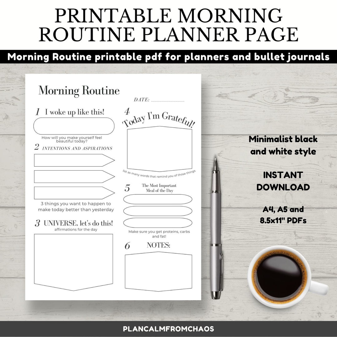 Morning Routine Planner: Daily Rituals Printable (PDF) - Etsy