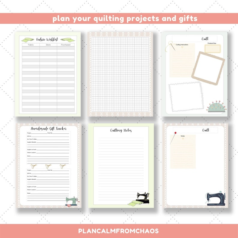 Printable Quilt Planner. DIGITAL DOWNLOAD. Use These Printable - Etsy