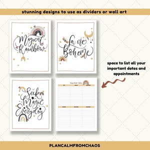 Printable Rainbow Boho Undated Planner, DIGITAL DOWNLOAD, 42 Page Boho ...