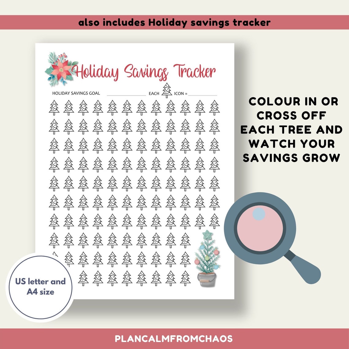 Christmas Savings Tracker Printable DIGITAL DOWNLOAD Track  Etsy