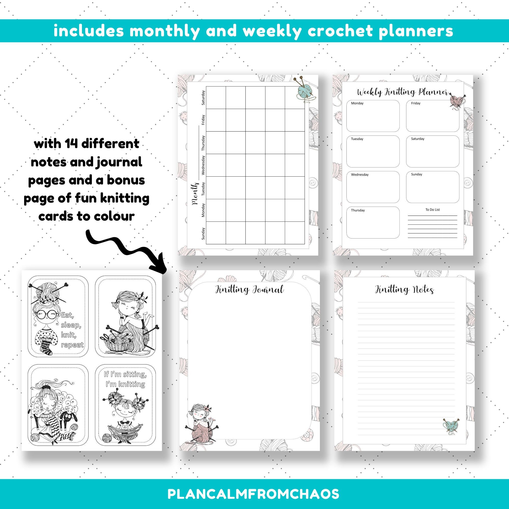 Printable A5 Knitting Journal. DIGITAL DOWNLOAD. Use These - Etsy