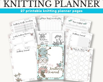 Printable Knitting Journal. DIGITAL DOWNLOAD. Use these printable knitting planner pages to create your own knitting journal Knitting binder
