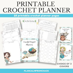 Printable Crochet Planner. DIGITAL DOWNLOAD. Use these printable crochet planner pages to create your own crochet journal, crochet binder