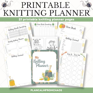 Printable Knitting Planner. DIGITAL DOWNLOAD. Use these printable knitting planner pages to create your own knitting journal Knitting binder