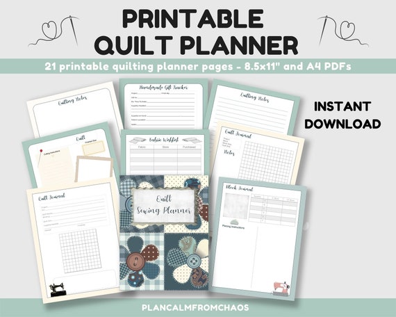Printable Quilt Planner DIGITAL DOWNLOAD Use These Printable Etsy Printable Quilt Planner DIGITAL DOWNLOAD Use These Printable Etsy