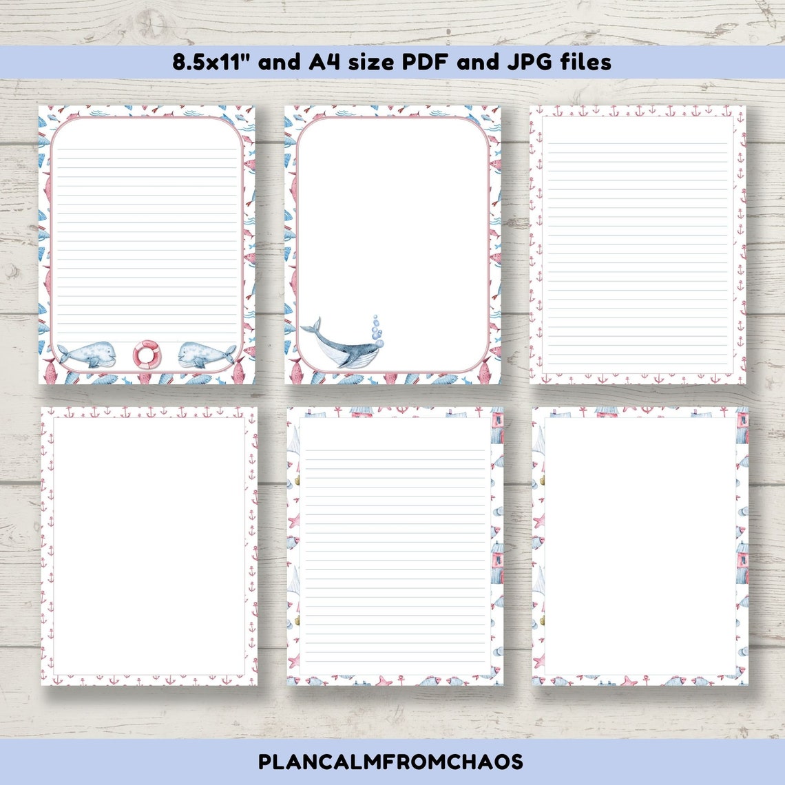 Printable Nautical Stationery DIGITAL DOWNLOAD Printable - Etsy