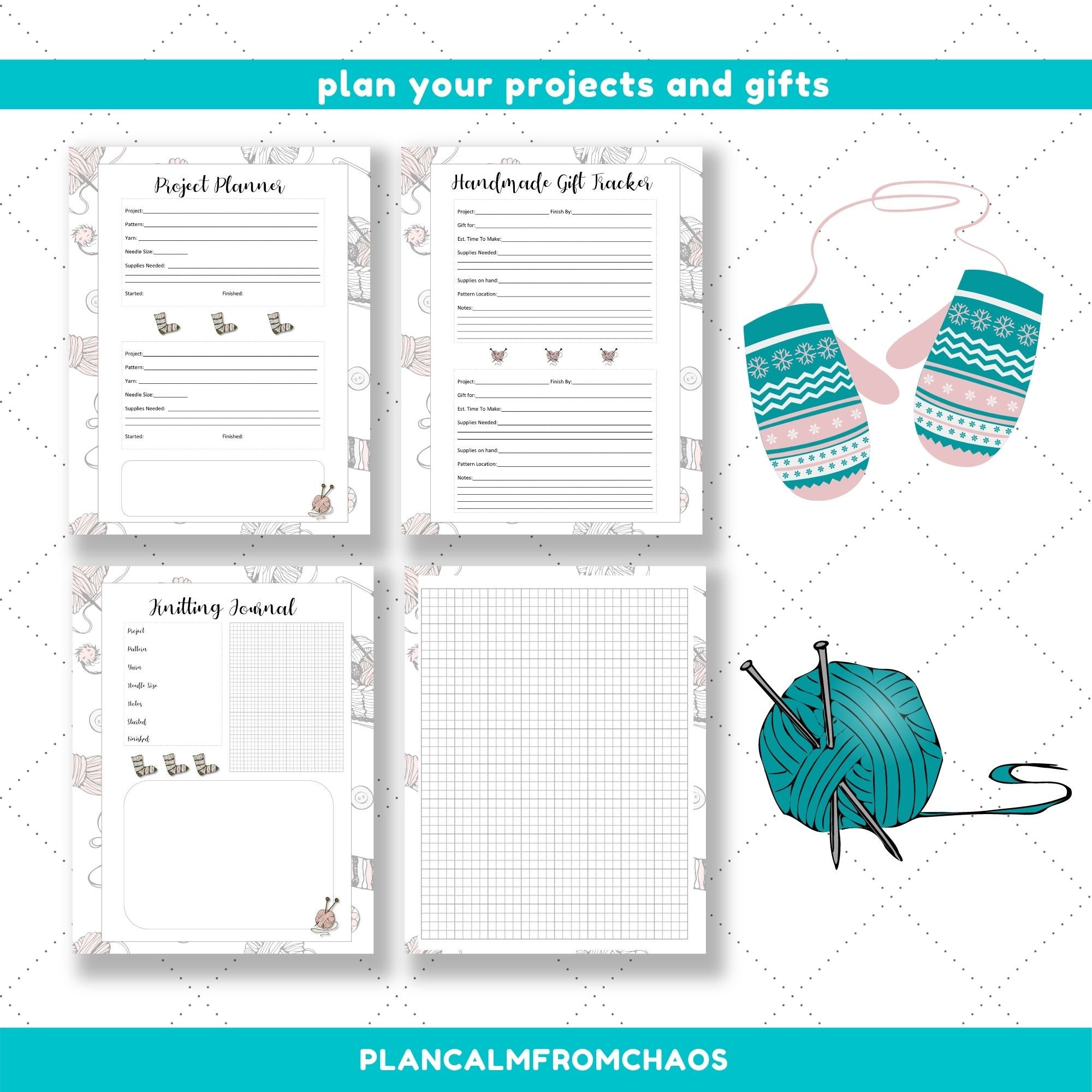 Printable Knitting Journal. DIGITAL DOWNLOAD. Use These Etsy