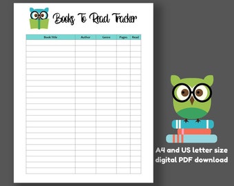 Printable Book Reading Tracker: A4 + US Letter (Digital Download)