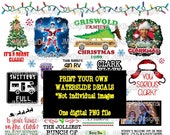 Griswold Christmas-PRINT your own waterslide decals- PNG Digital File (one file, not individual images) PRINTABLE waterslide file