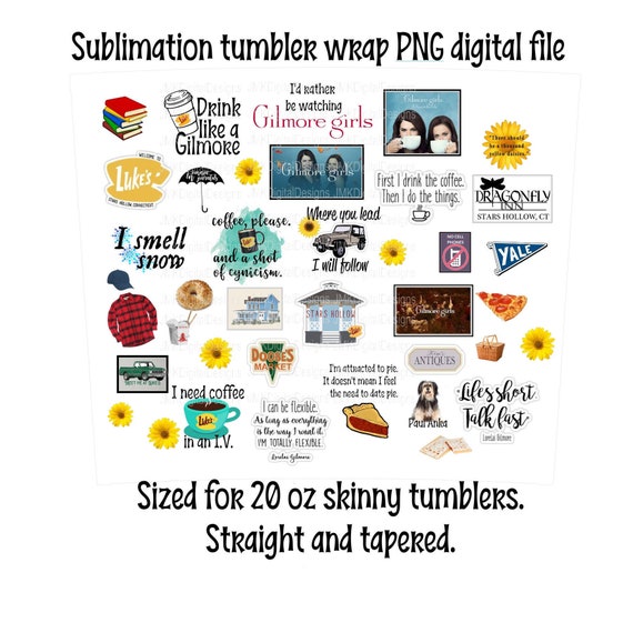 gilmore girls theme 20 oz tumbler wrap printable png digital etsy canada