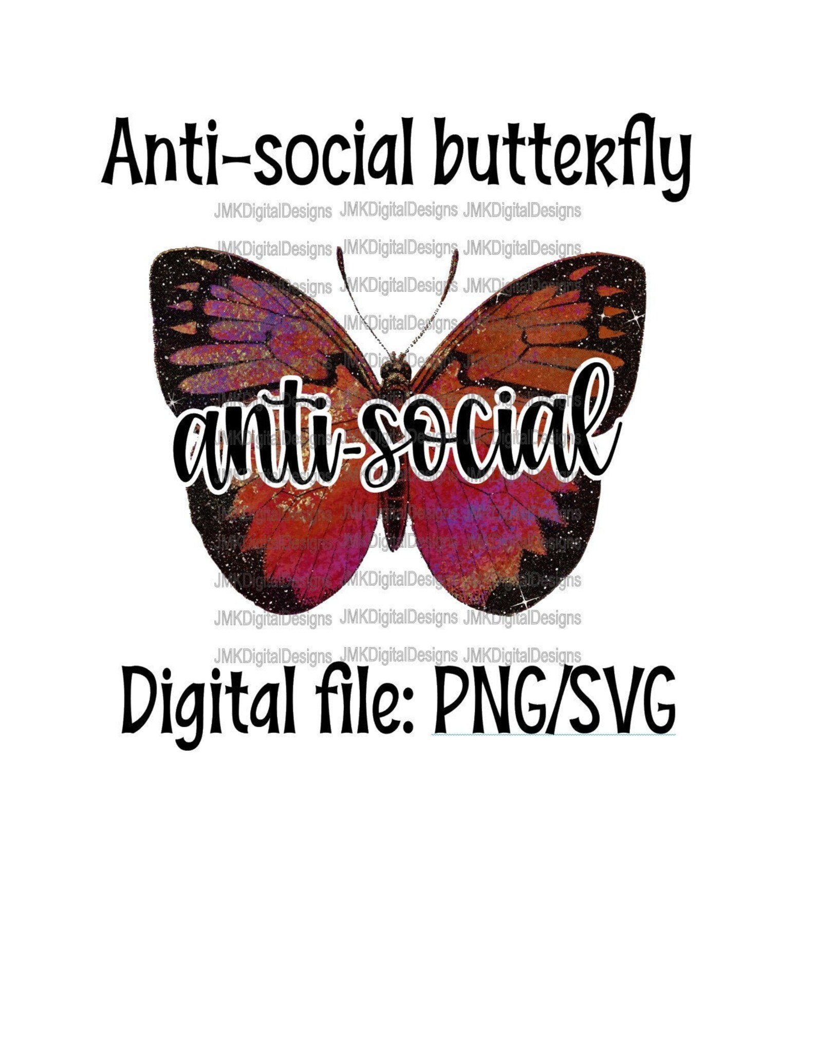 Download Anti-Social Butterfly Digital Image SVG/PNG / Antisocial ...