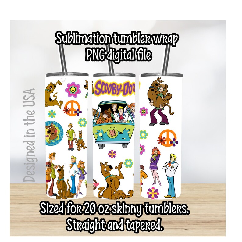 Scooby Doo 20 oz Sublimation Tumbler Wrap PNG Digital File | Etsy