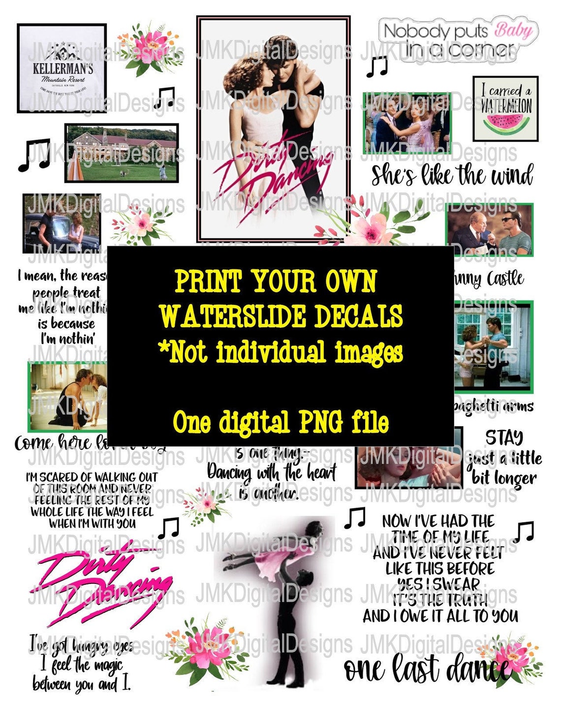 Dirty Dancingprint Your Own Waterslide Decals PNG Digital Etsy