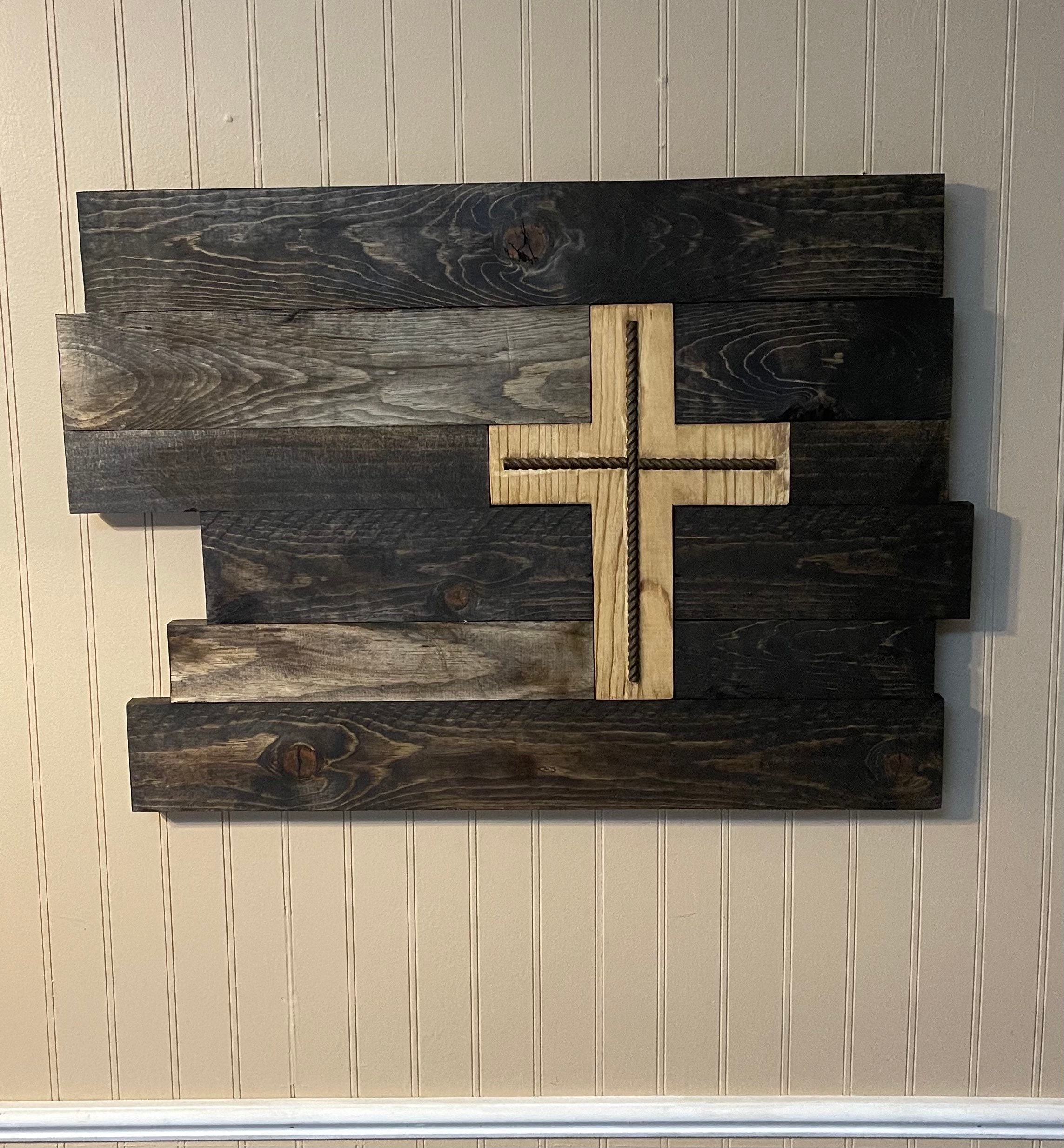 2 tone cross wall hanging. Etsy