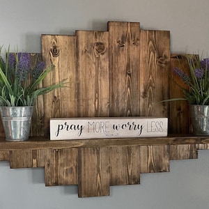 Hand crafted wall hanging shelf.