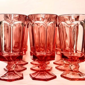 Gorgeous Set of Nine Fostoria Pink Virginia Ice Tea Glasses.