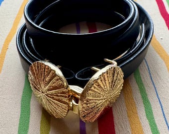 Vintage MIMI di N 1972 Gold Tone Eye of Horus Belt Buckle Vintage Designer Belt Vintage (1972) • Mimi Di N • Gold Tone Eye Horus • Part Belt  main image 2