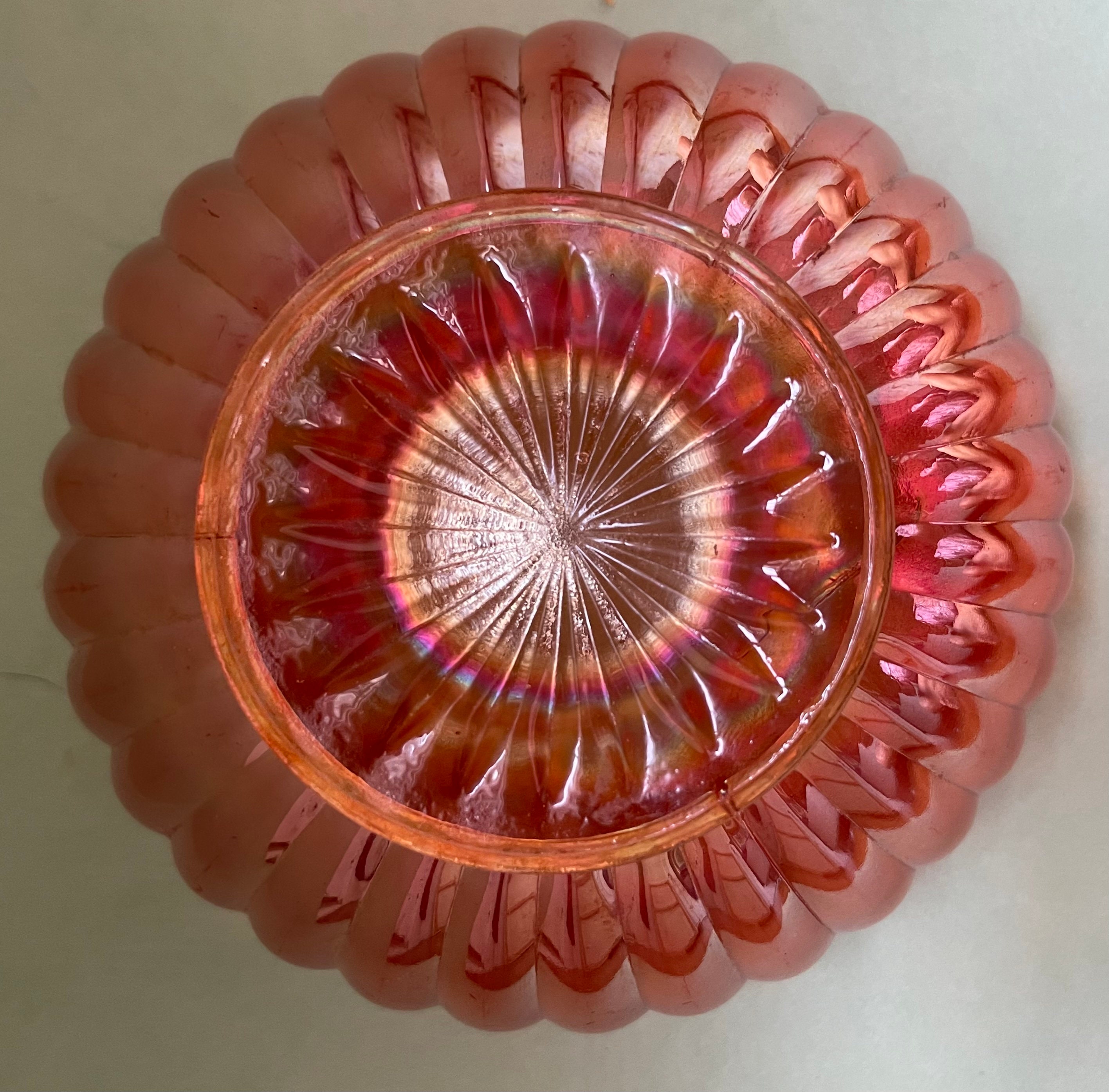 Imperial Glass Marigold Fluted Rose Bowl Etsy