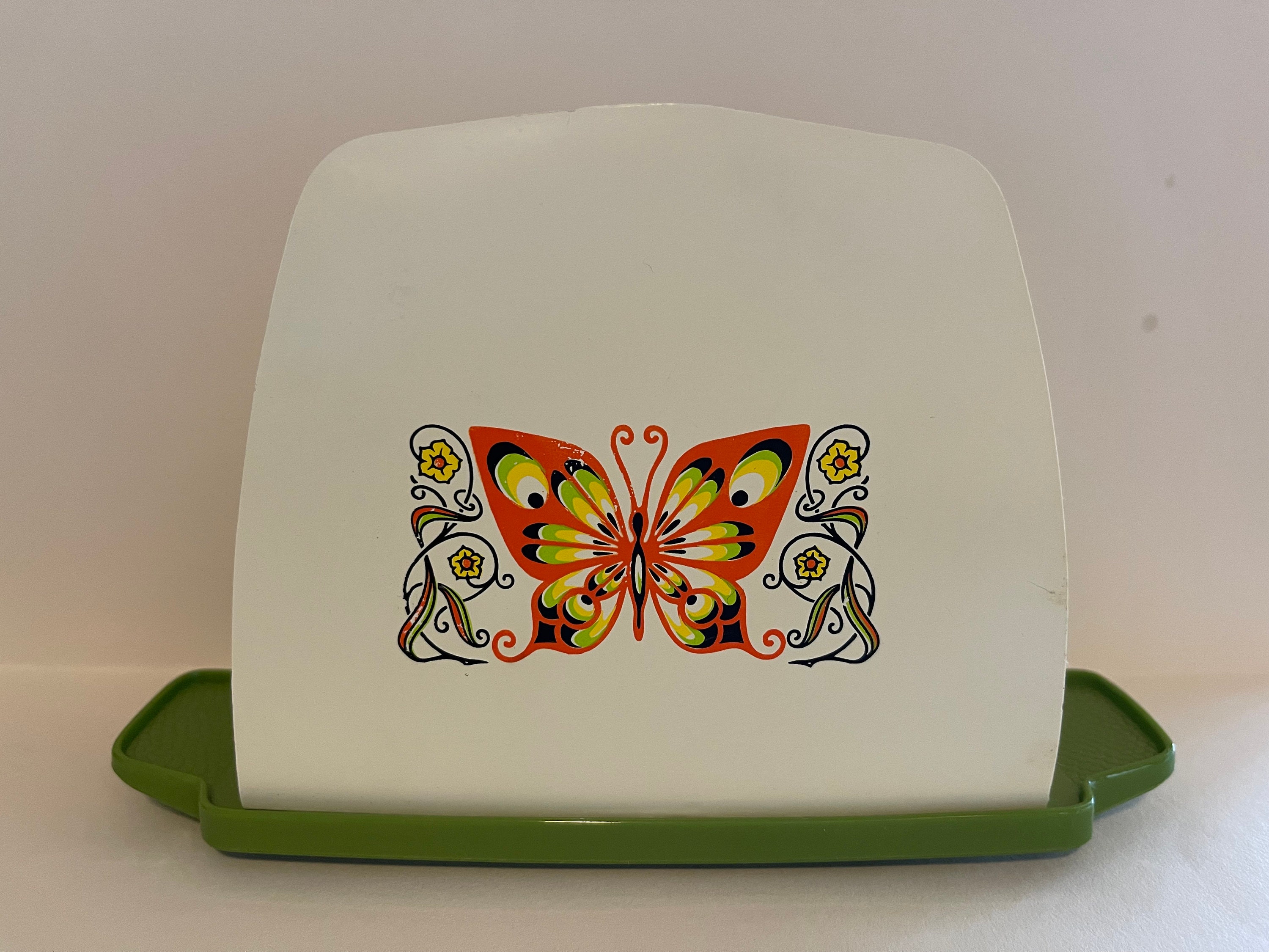 Vintage Sterilite Table Mates Butterfly Butter Dish & Napkin Holder