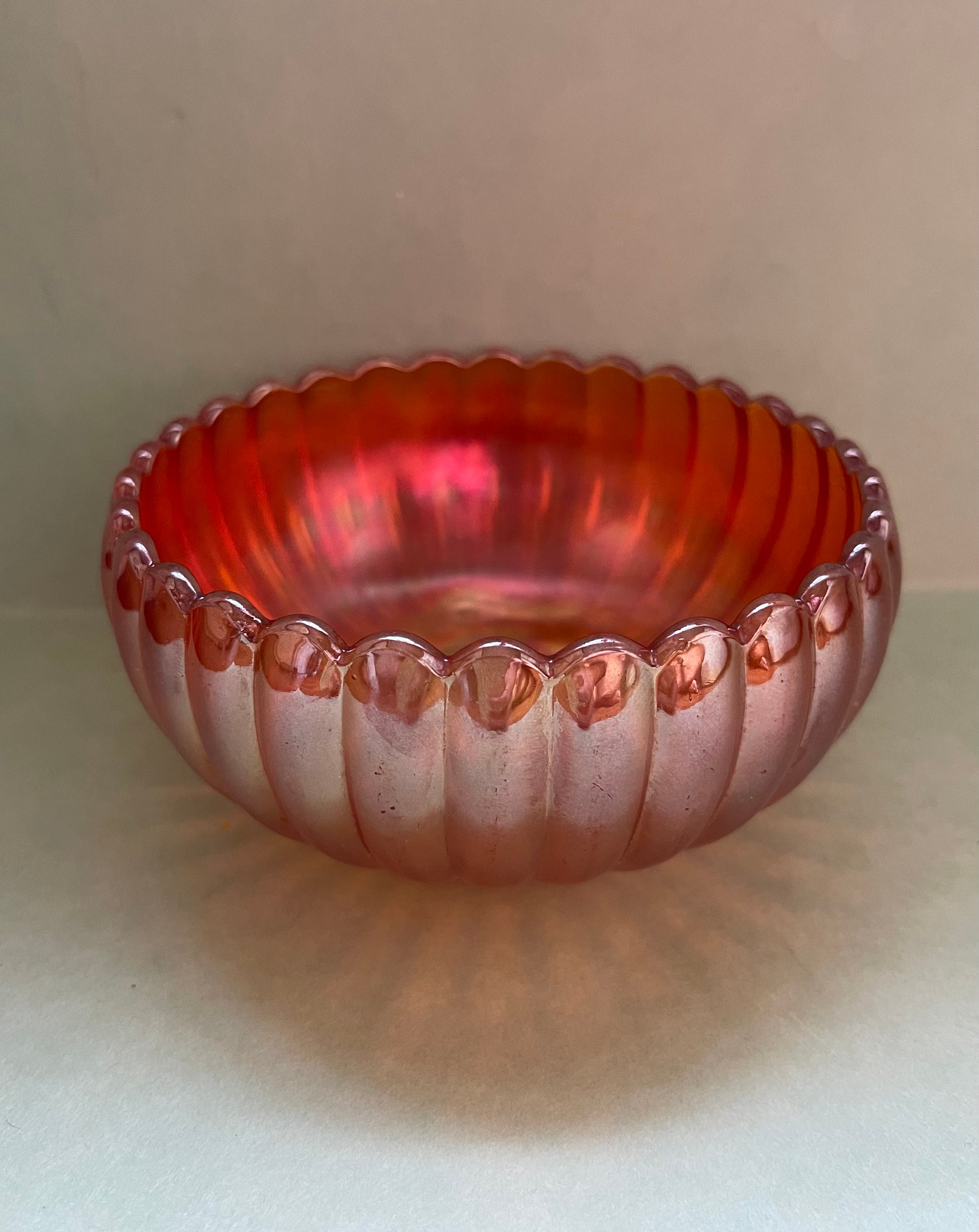 Imperial Glass Marigold Fluted Rose Bowl Etsy