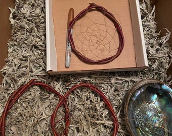 Attrape-rêves Asinaabe, authentique traditionnel fabriqué à la main par des Indiens d'Amérique Ojibwe