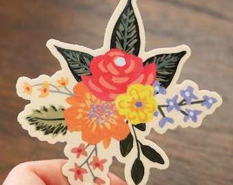 Floral Bouquet Sticker | Painted Colorful Florals | Bright Flower Illustration Stickers