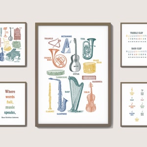 Kids and Nursery Music Theory and Musical Instruments Learning Art Digital Download