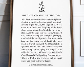 A Charlie Brown Christmas Linus Meaning of Christmas Speech Framed Canvas