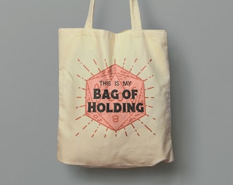 Dungeons Dragons D&D D20 Bag of Holding Eco Tote Bag