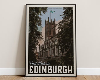 Edinburgh Scotland Vintage Travel Poster Digital Download