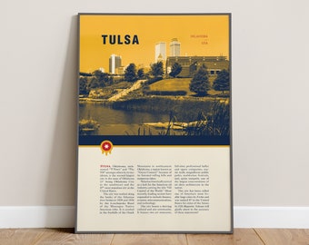 Tulsa Oklahoma Matte Travel Poster