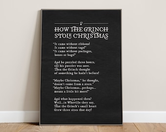 How the Grinch Stole Christmas Quote Digital Download