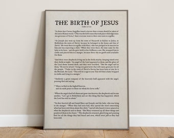 The Birth of Jesus Christmas Bible Passage Wall Art Digital Download