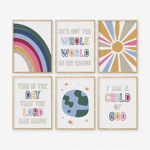 Kids and Nursery Bright Christian Digital Download Set of 6