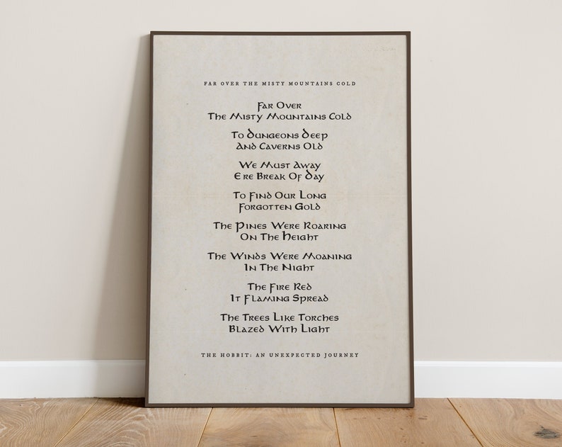 Lord of the Rings The Hobbit Misty Mountains Digital Print