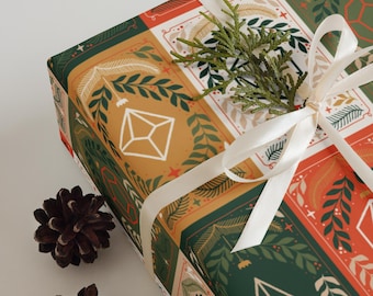 Dungeons and Dragons Dice Wrapping Paper Set | D&D Gift Wrap | DND D20