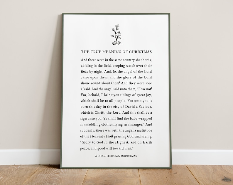 A Charlie Brown Christmas Linus Meaning of Christmas Speech Etsy Canada