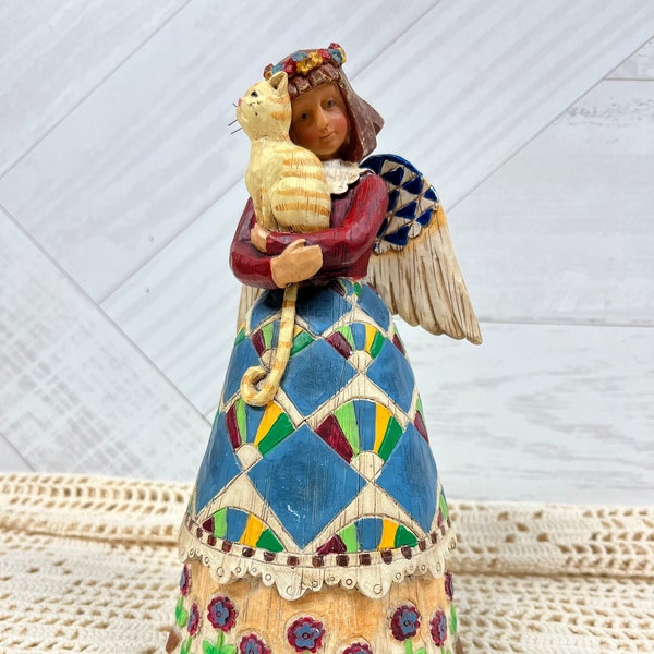 Jim Shore vintage Angel with Cat figurine from 2002