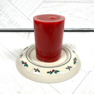 Longaberger Christmas Holly Berry Candle Holder