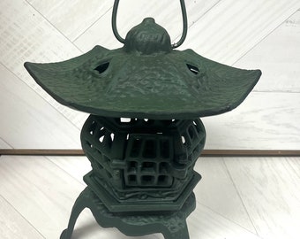 Beautiful Heavy Hanging Cast Iron Japanese Lantern Candle Holder