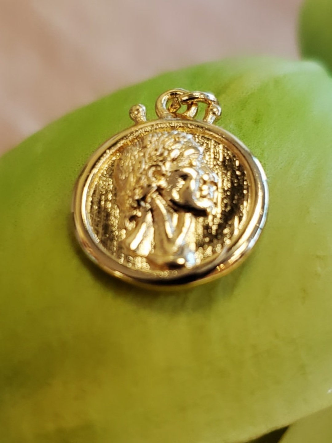 Dije de diosa griega, Diosa griega de 2 lados, Dije de oro de diosa