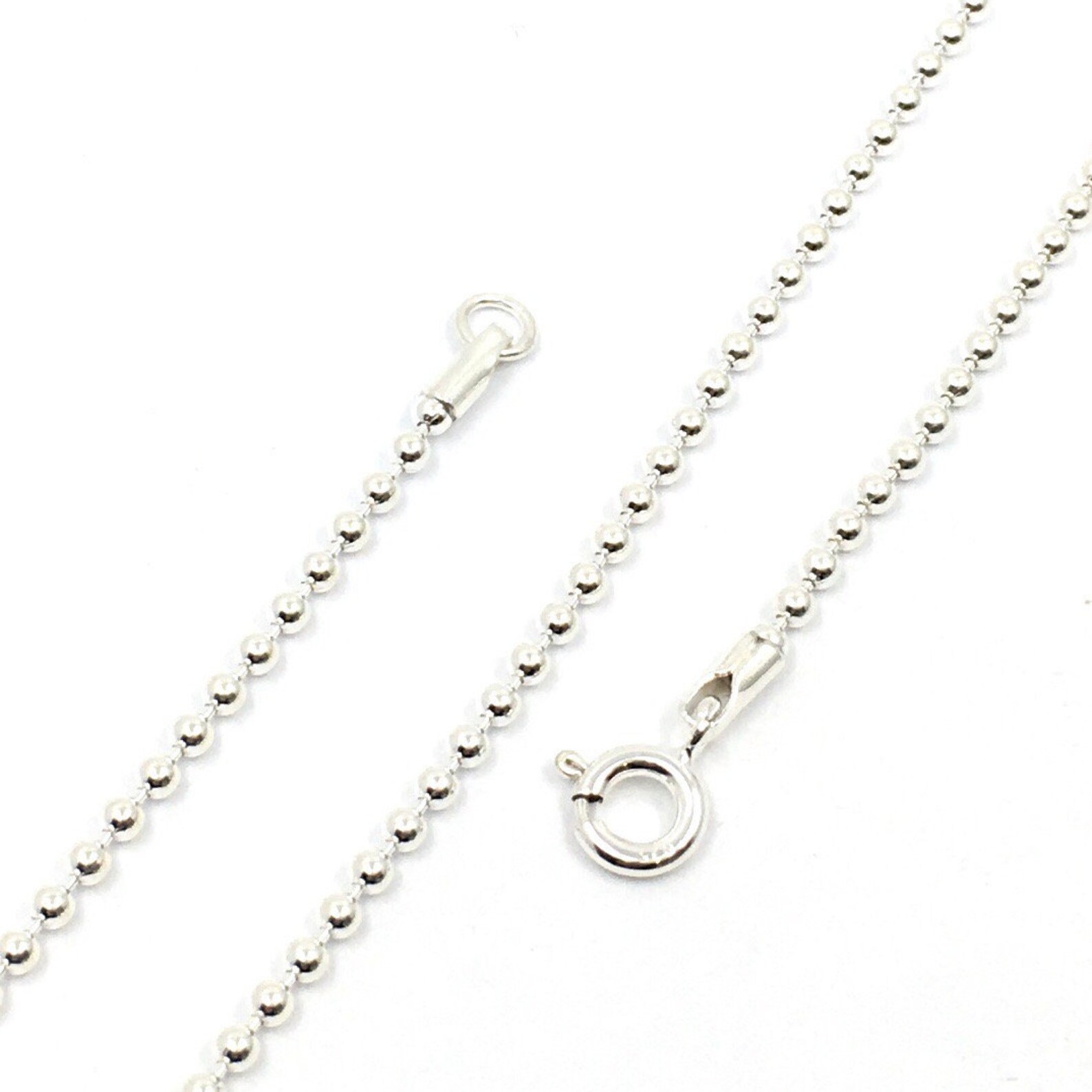 Sterling Silver 2mm Ball Chain Ball Chain Necklace Designer Etsy