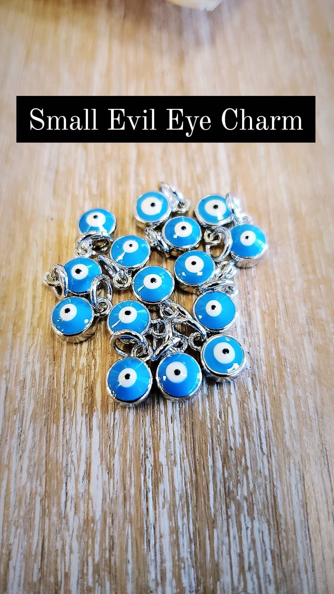 Evil Eye Charm Blue Evil Eye Light Blue Evil Eye Brass Evil Etsy Hong Kong