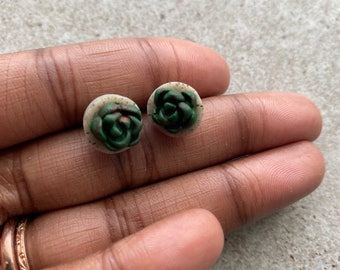 Succulent stud earrings