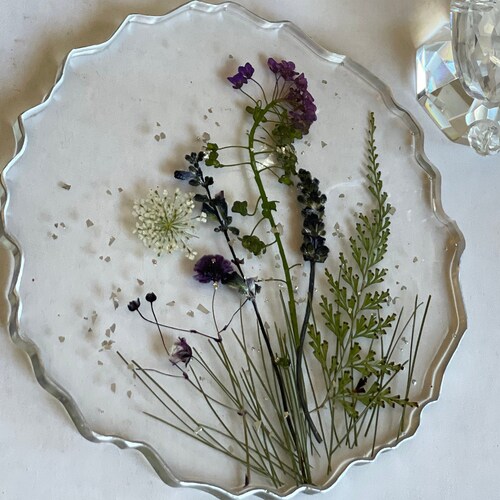Coasters With Real Dried Flowers Gift Home Décor Flower Etsy