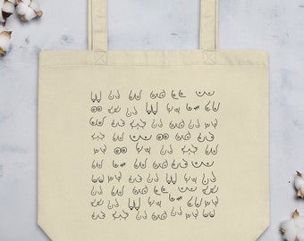 Boobie Canvas Tote Bag, Organic Breast Pump Bag, Breastfeeding Gift, Lactation Consultant Gift, Doula Gift, Nursing Mamas Gift, Eco Tote Bag
