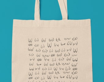 Boobie Canvas Tote Bag, Boobs Bag, Breastfeeding Gift, Lactation Consultant Gift, Doulas Gift, Nursing Mamas Gift, Body Positivity Tote Bag