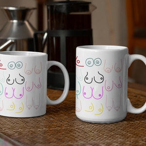 Boob Mug, Boobies Coffee Cup Colorful, Breastfeeding Gift, Lactation Consultant Gift, Doulas Gift, Nursing Mamas, Body Positivity Gift